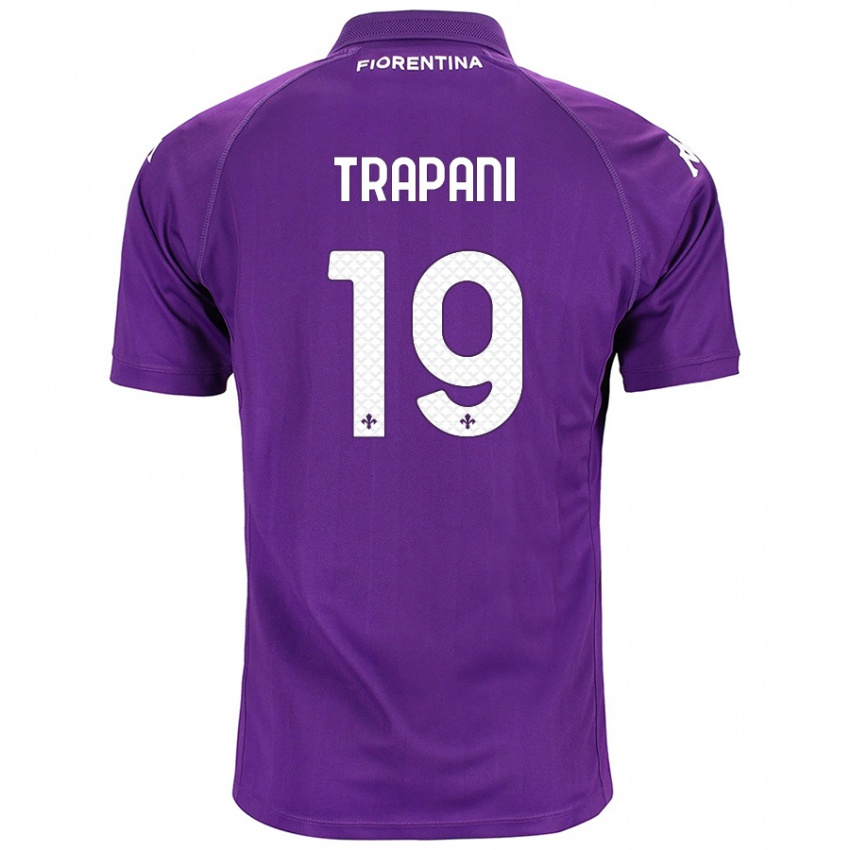 Heren Niccolò Trapani #19 Paars Thuisshirt Thuistenue 2024/25 T-Shirt België