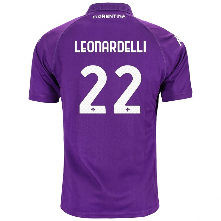 Heren Pietro Leonardelli #22 Paars Thuisshirt Thuistenue 2024/25 T-Shirt België