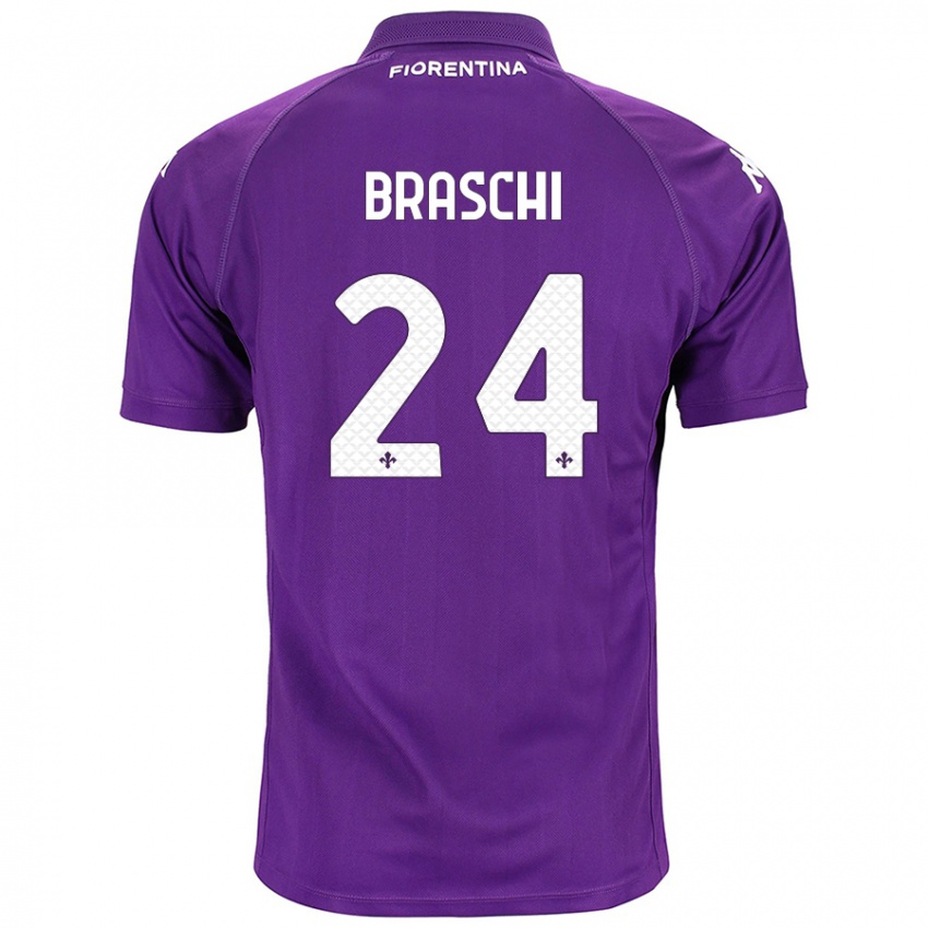 Heren Riccardo Braschi #24 Paars Thuisshirt Thuistenue 2024/25 T-Shirt België