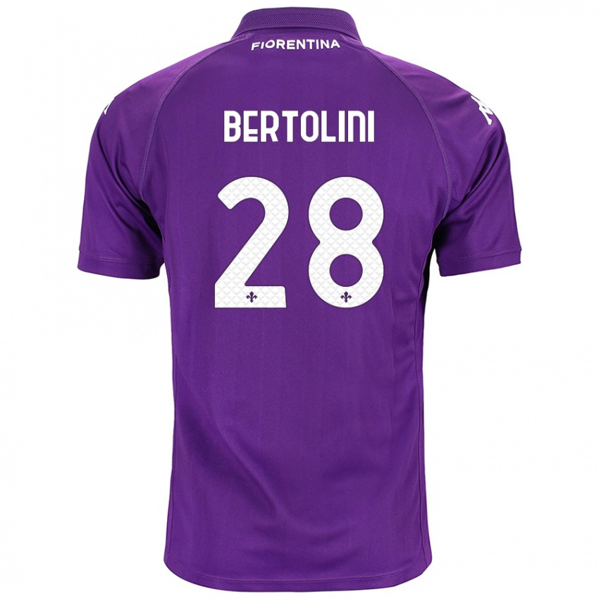 Heren Gabriele Bertolini #28 Paars Thuisshirt Thuistenue 2024/25 T-Shirt België