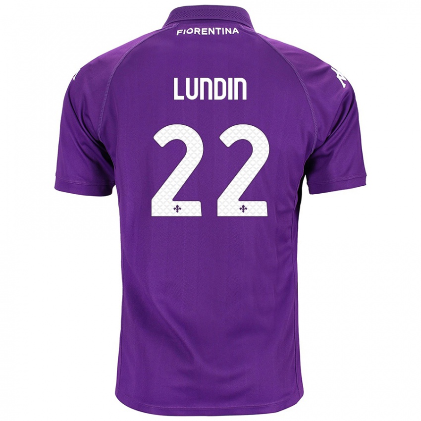 Heren Karin Lundin #22 Paars Thuisshirt Thuistenue 2024/25 T-Shirt België