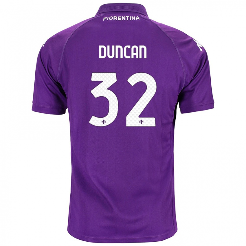 Homme Maillot Alfred Duncan #32 Violet Tenues Domicile 2024/25 T-Shirt Belgique