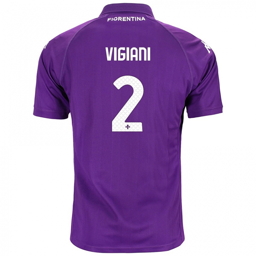 Heren Lorenzo Vigiani #2 Paars Thuisshirt Thuistenue 2024/25 T-Shirt België