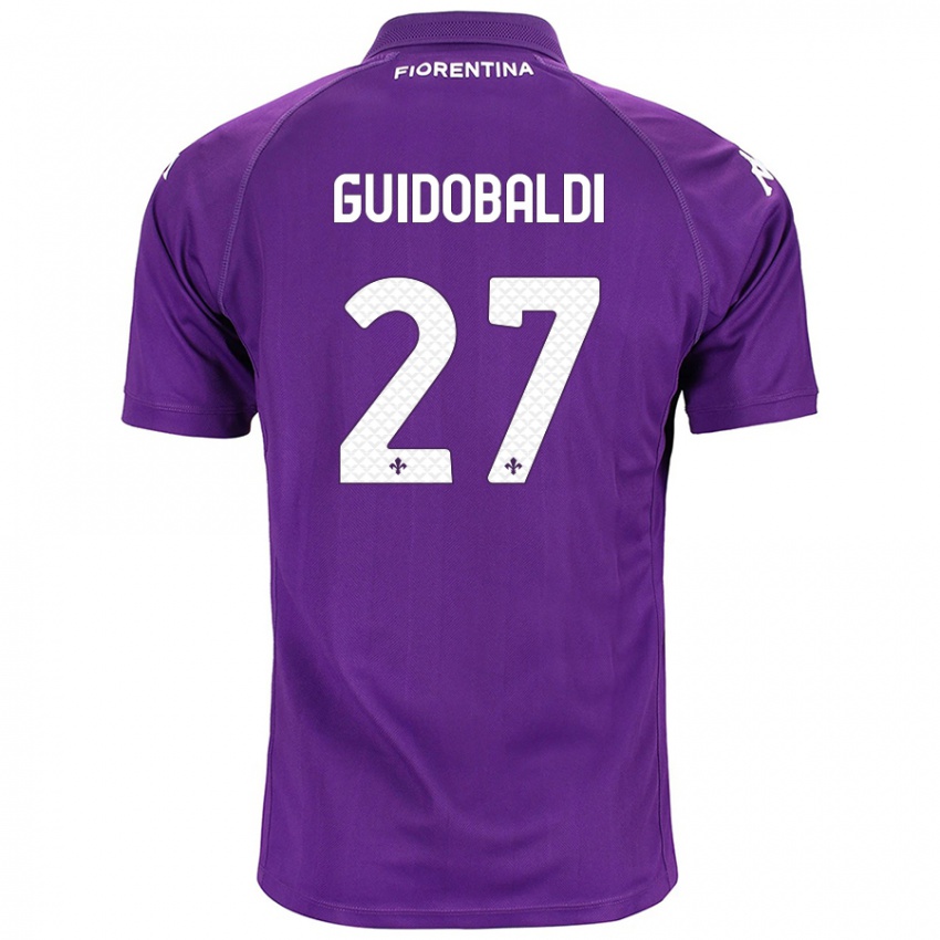 Heren Filippo Guidobaldi #27 Paars Thuisshirt Thuistenue 2024/25 T-Shirt België