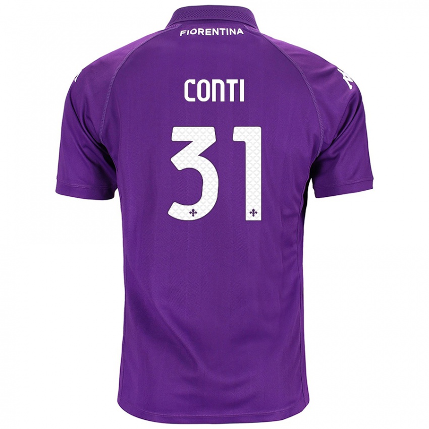 Heren Gabriele Conti #31 Paars Thuisshirt Thuistenue 2024/25 T-Shirt België