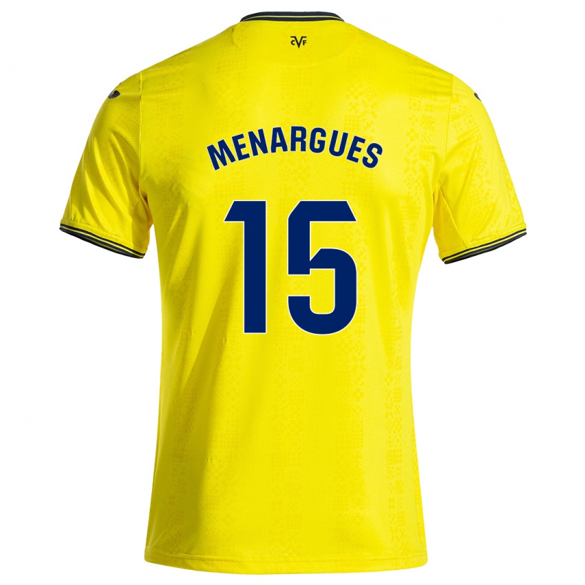 Homme Maillot Joseda Menargues #15 Jaune Noir Tenues Domicile 2024/25 T-Shirt Belgique