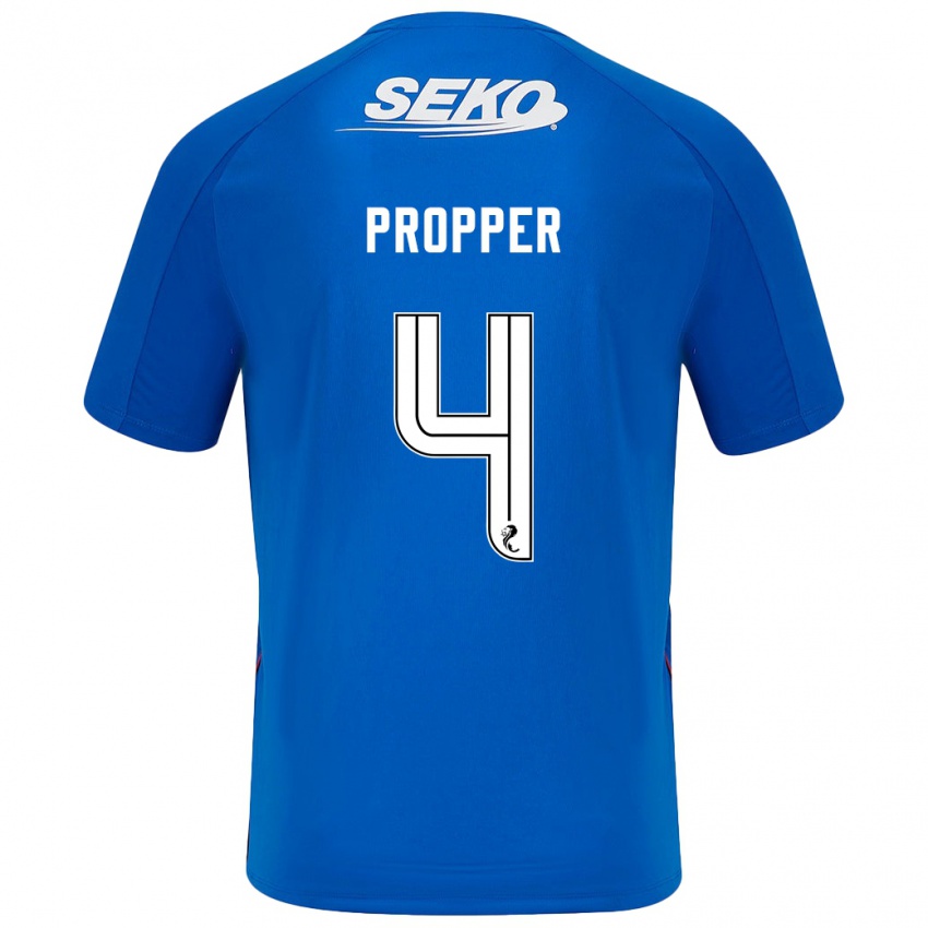 Heren Robin Pröpper #4 Donkerblauw Thuisshirt Thuistenue 2024/25 T-Shirt België