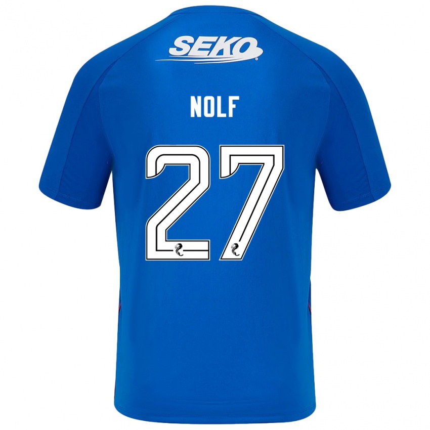 Homme Maillot Madeline Nolf #27 Bleu Foncé Tenues Domicile 2024/25 T-Shirt Belgique