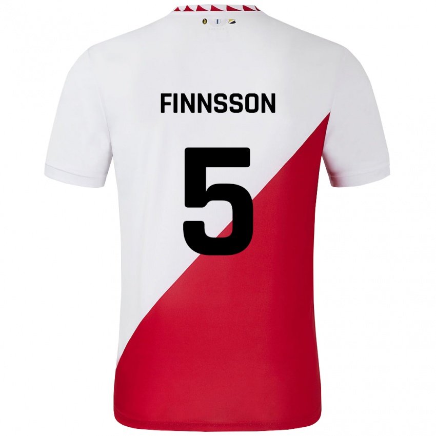 Homme Maillot Kolbeinn Finnsson #5 Blanc Rouge Tenues Domicile 2024/25 T-Shirt Belgique