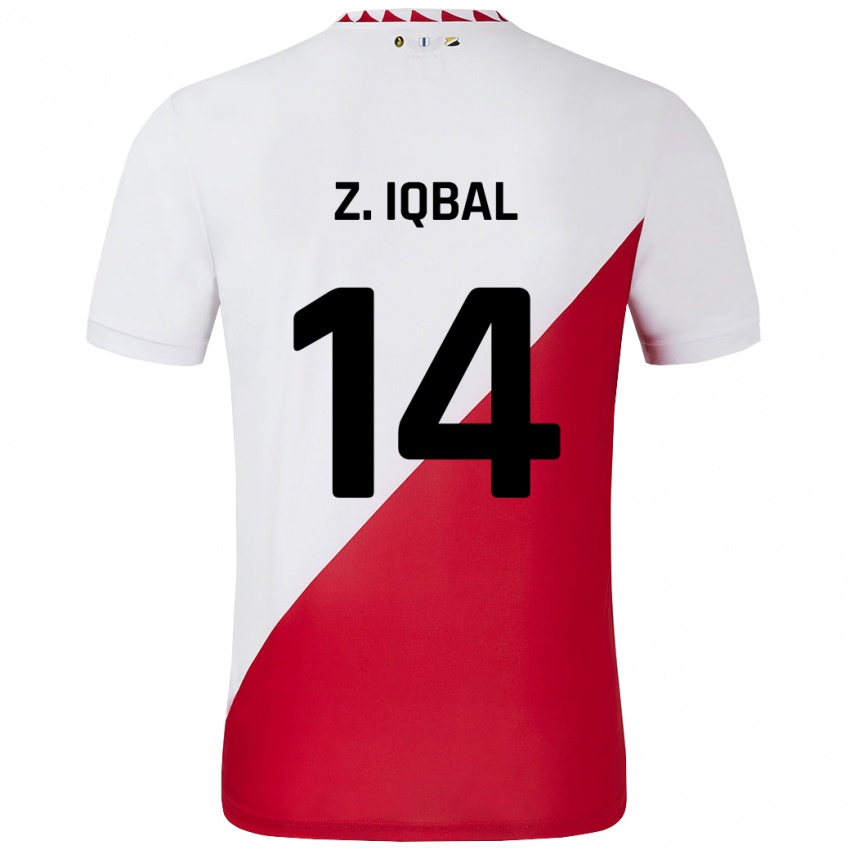 Homme Maillot Zidane Iqbal #14 Blanc Rouge Tenues Domicile 2024/25 T-Shirt Belgique