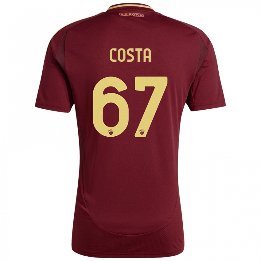 Homme Maillot João Costa #67 Rouge Brun Or Tenues Domicile 2024/25 T-Shirt Belgique