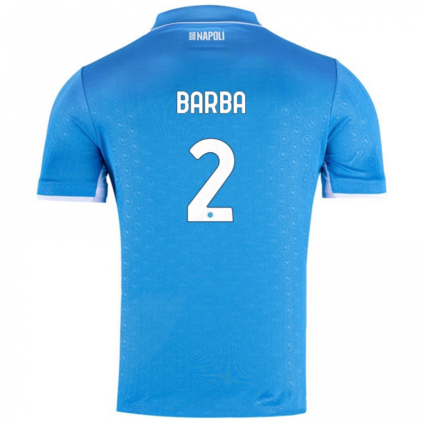 Heren Benedetto Barba #2 Hemelsblauw Thuisshirt Thuistenue 2024/25 T-Shirt België