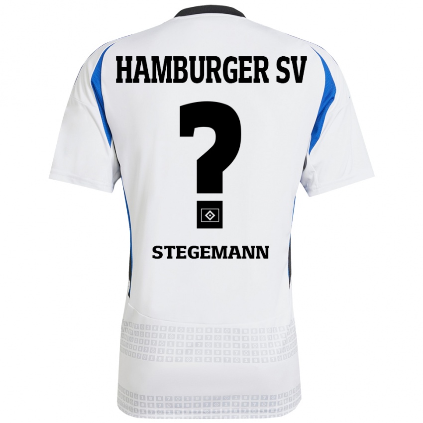 Heren Jean-Pierre Stegemann #0 Wit Blauw Thuisshirt Thuistenue 2024/25 T-Shirt België