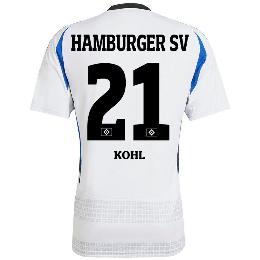 Heren Ohene Köhl #21 Wit Blauw Thuisshirt Thuistenue 2024/25 T-Shirt België