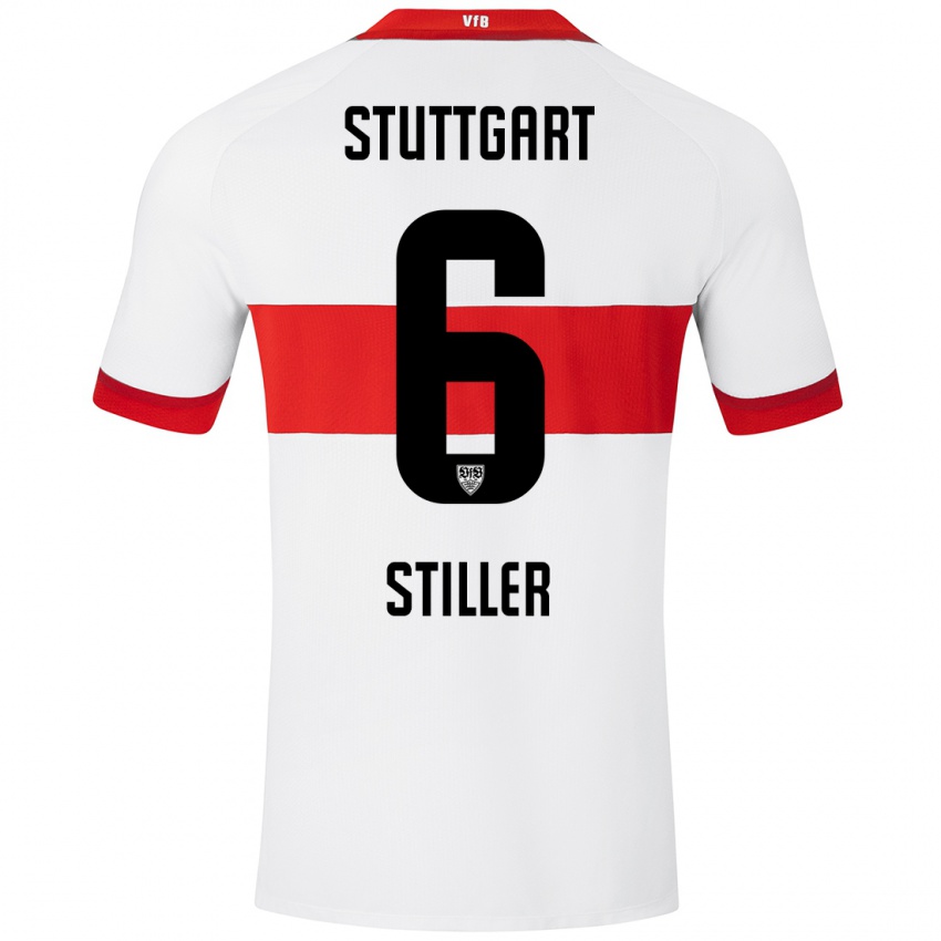 Heren Angelo Stiller #6 Wit Rood Thuisshirt Thuistenue 2024/25 T-Shirt België