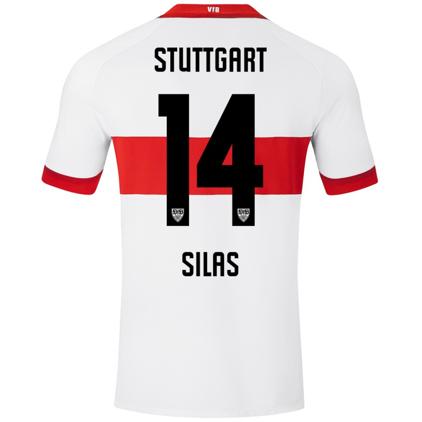 Heren Silas #14 Wit Rood Thuisshirt Thuistenue 2024/25 T-Shirt België