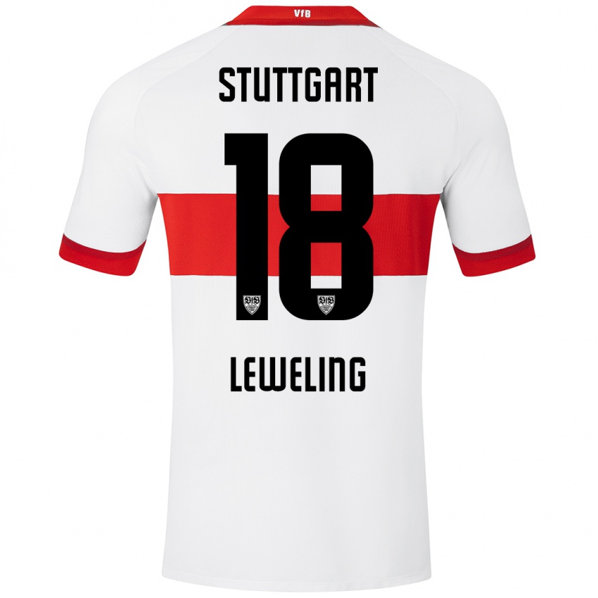 Heren Jamie Leweling #18 Wit Rood Thuisshirt Thuistenue 2024/25 T-Shirt België