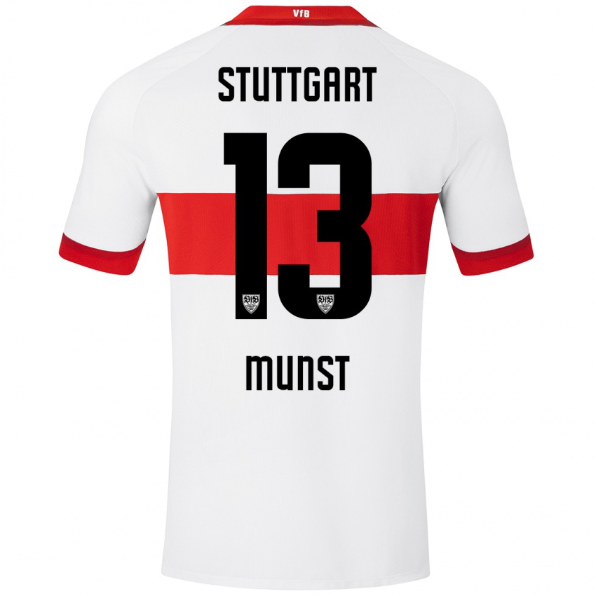 Heren Leonhard Münst #13 Wit Rood Thuisshirt Thuistenue 2024/25 T-Shirt België