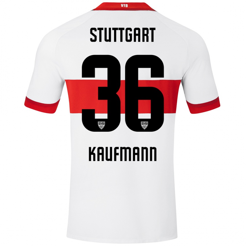 Heren Tino Kaufmann #36 Wit Rood Thuisshirt Thuistenue 2024/25 T-Shirt België