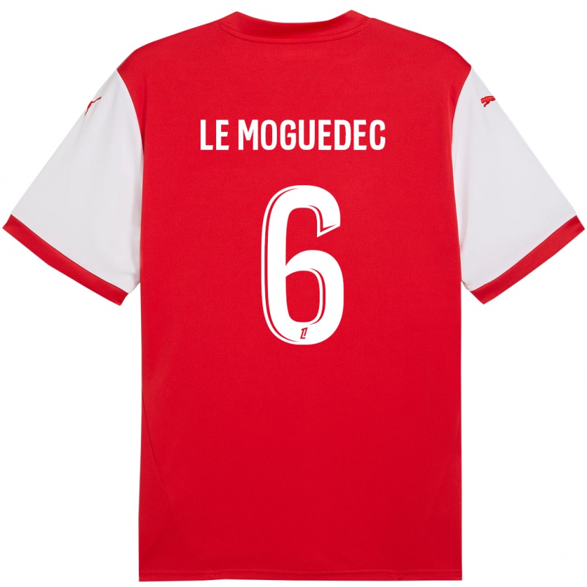 Herren Anaële Le Moguédec #6 Rot Weiß Heimtrikot Trikot 2024/25 T-Shirt Belgien