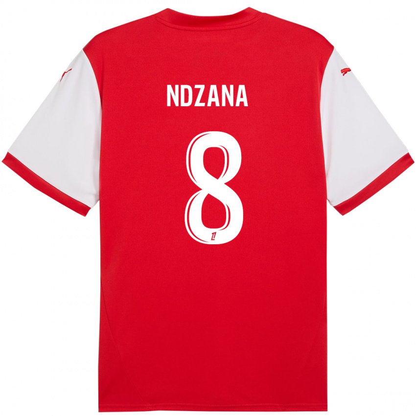 Heren Colette Ndzana Fegue #8 Rood Wit Thuisshirt Thuistenue 2024/25 T-Shirt België