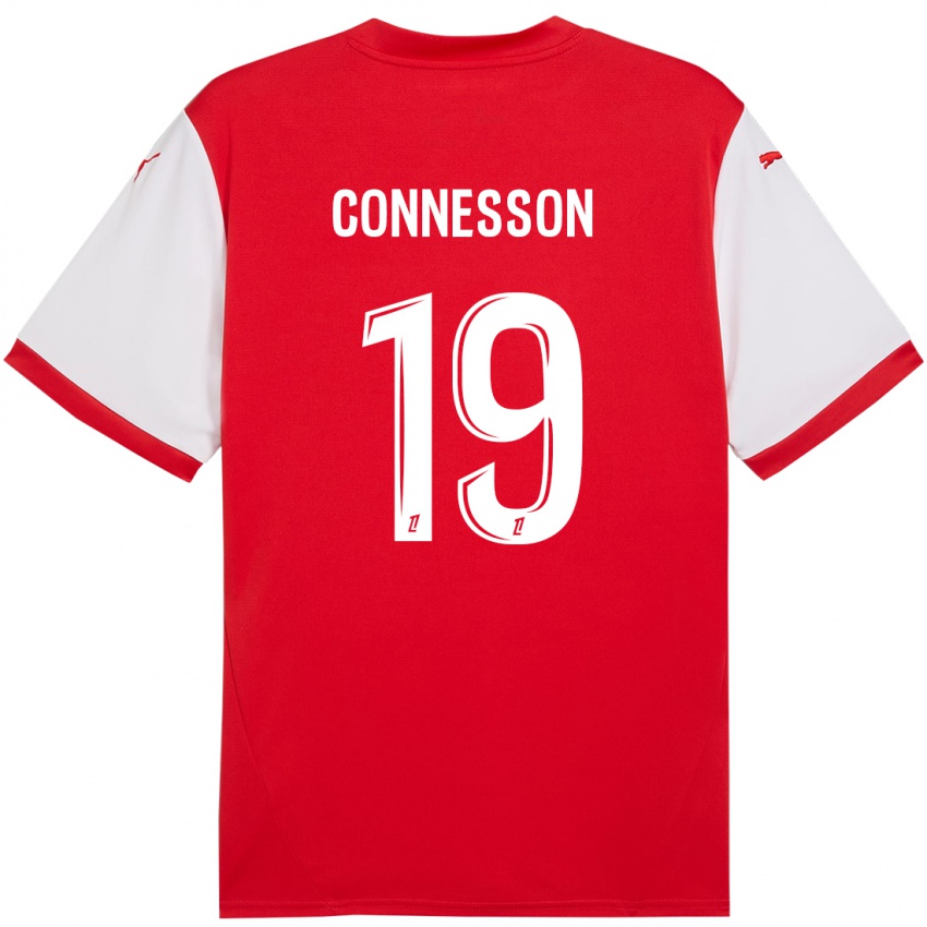 Heren Adele Connesson #19 Rood Wit Thuisshirt Thuistenue 2024/25 T-Shirt België