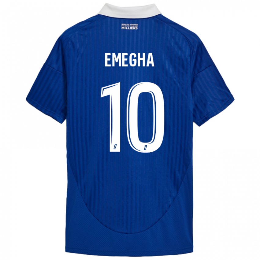 Heren Emanuel Emegha #10 Blauw Wit Thuisshirt Thuistenue 2024/25 T-Shirt België