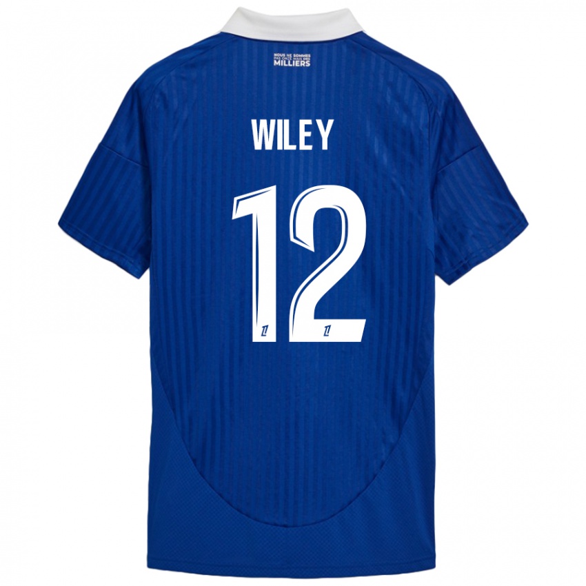 Heren Caleb Wiley #12 Blauw Wit Thuisshirt Thuistenue 2024/25 T-Shirt België