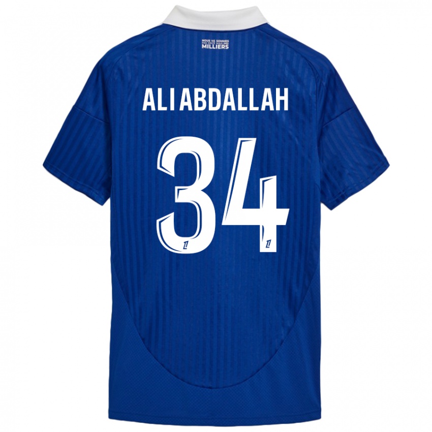 Homme Maillot Aboubacar Ali Abdallah #34 Bleu Blanc Tenues Domicile 2024/25 T-Shirt Belgique