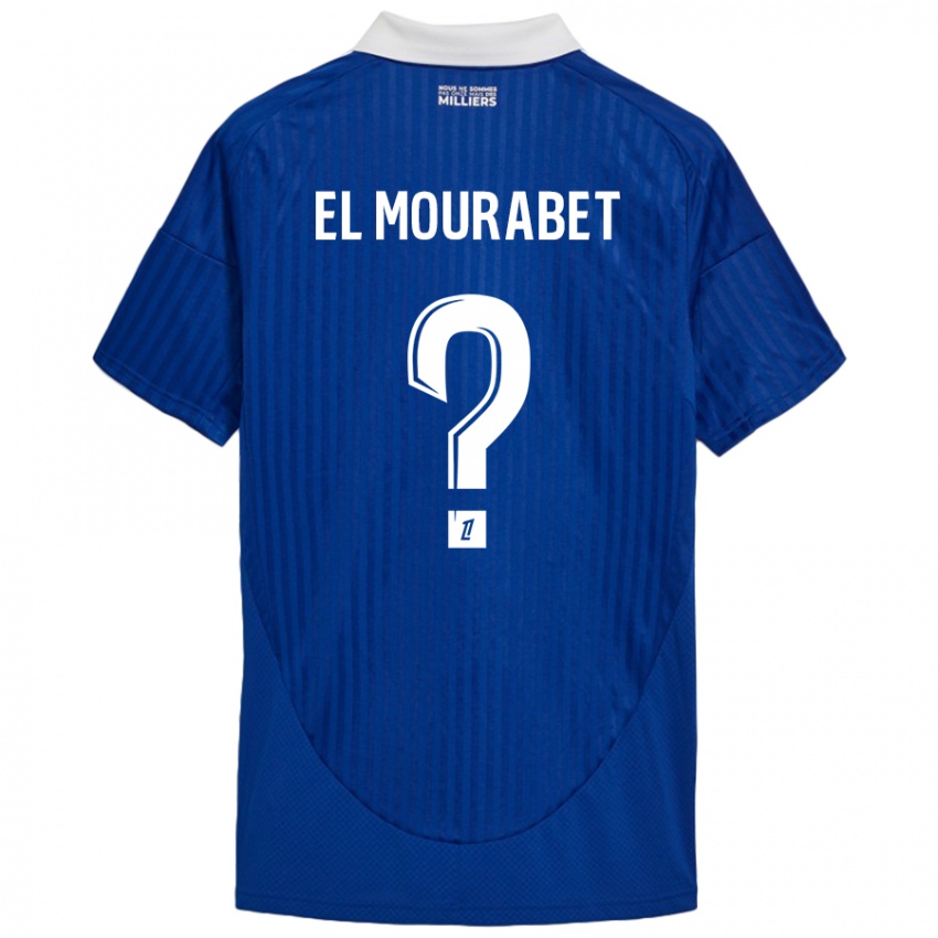 Homme Maillot Samir El Mourabet #0 Bleu Blanc Tenues Domicile 2024/25 T-Shirt Belgique