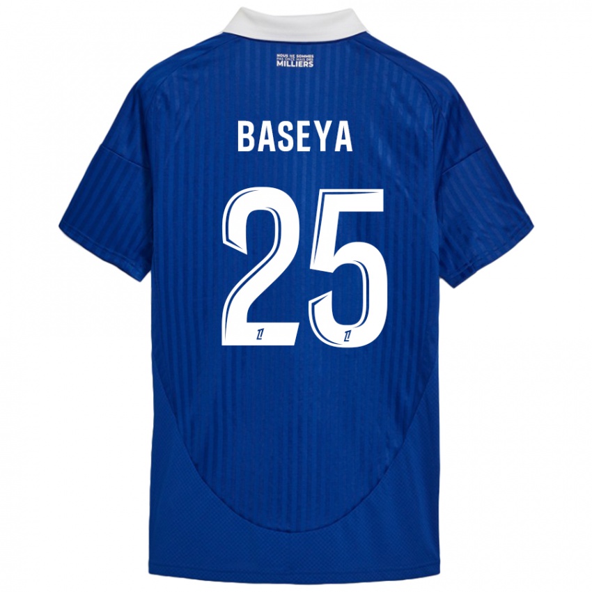 Homme Maillot Steven Baseya #25 Bleu Blanc Tenues Domicile 2024/25 T-Shirt Belgique