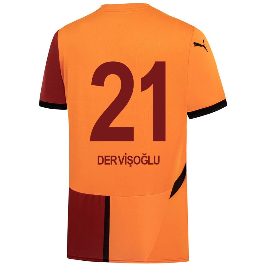 Herren Halil Dervişoğlu #21 Gelb Rot Heimtrikot Trikot 2024/25 T-Shirt Belgien