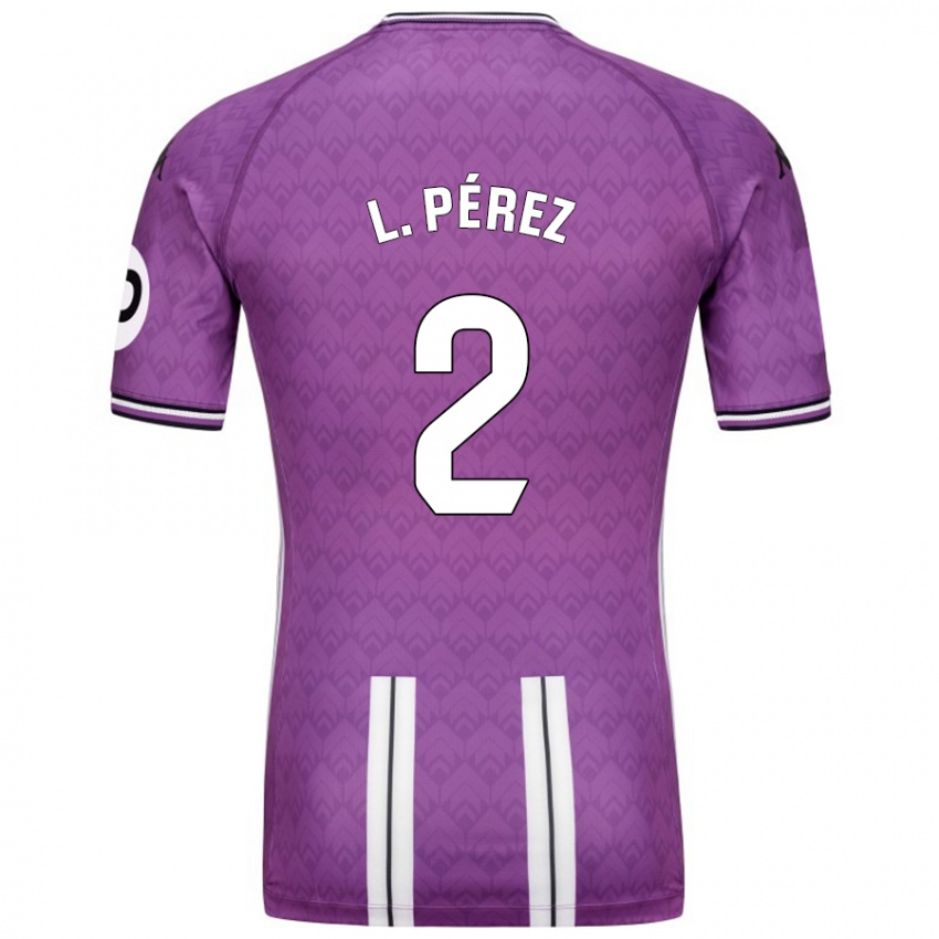 Homme Maillot Luis Pérez #2 Violet Blanc Tenues Domicile 2024/25 T-Shirt Belgique