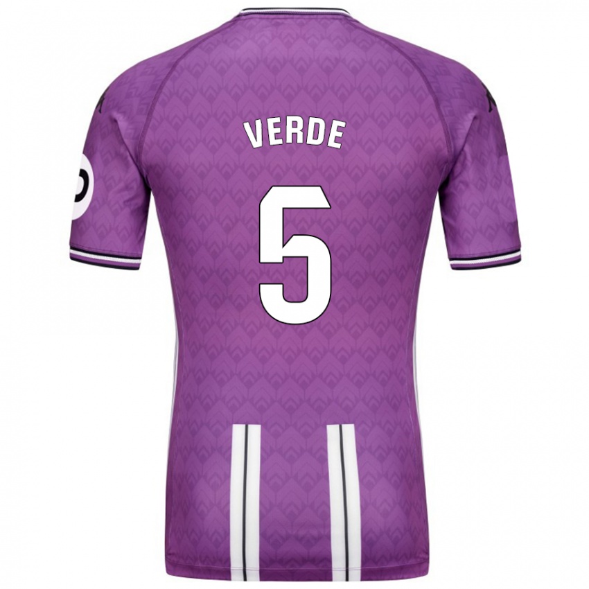 Herren Adrián Verde #5 Violett Weiß Heimtrikot Trikot 2024/25 T-Shirt Belgien