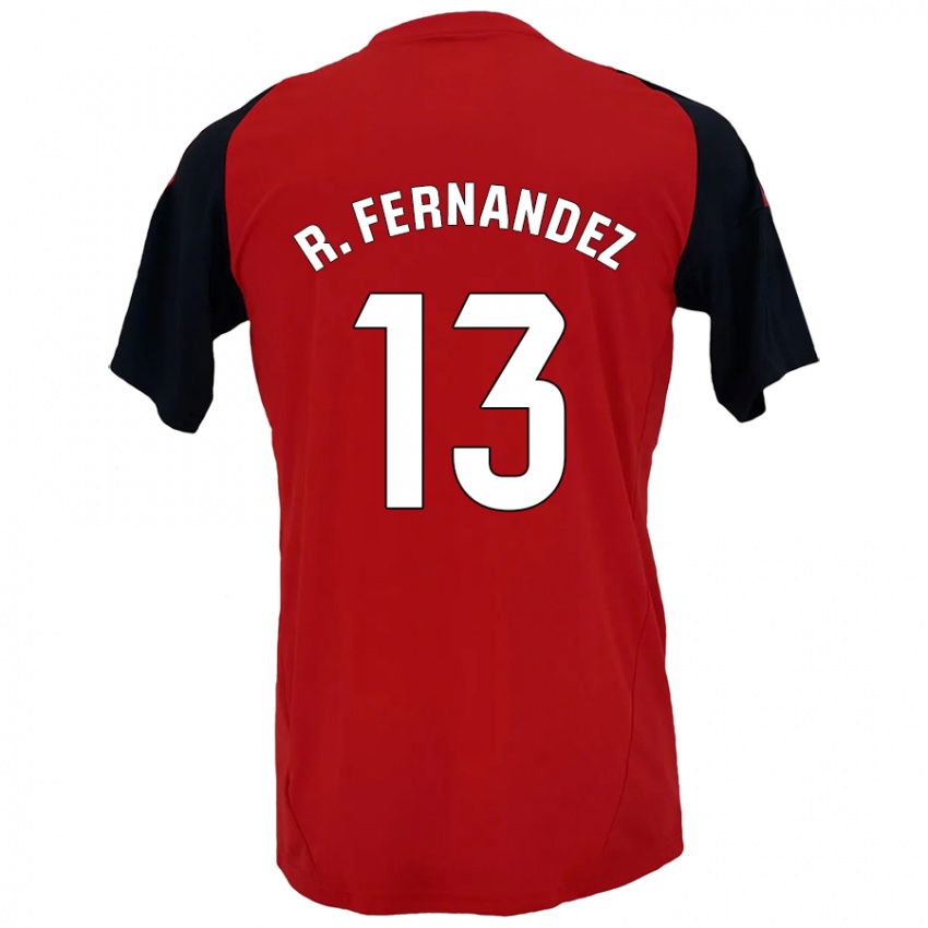 Homme Maillot Raúl Fernández #13 Rouge Noir Tenues Domicile 2024/25 T-Shirt Belgique