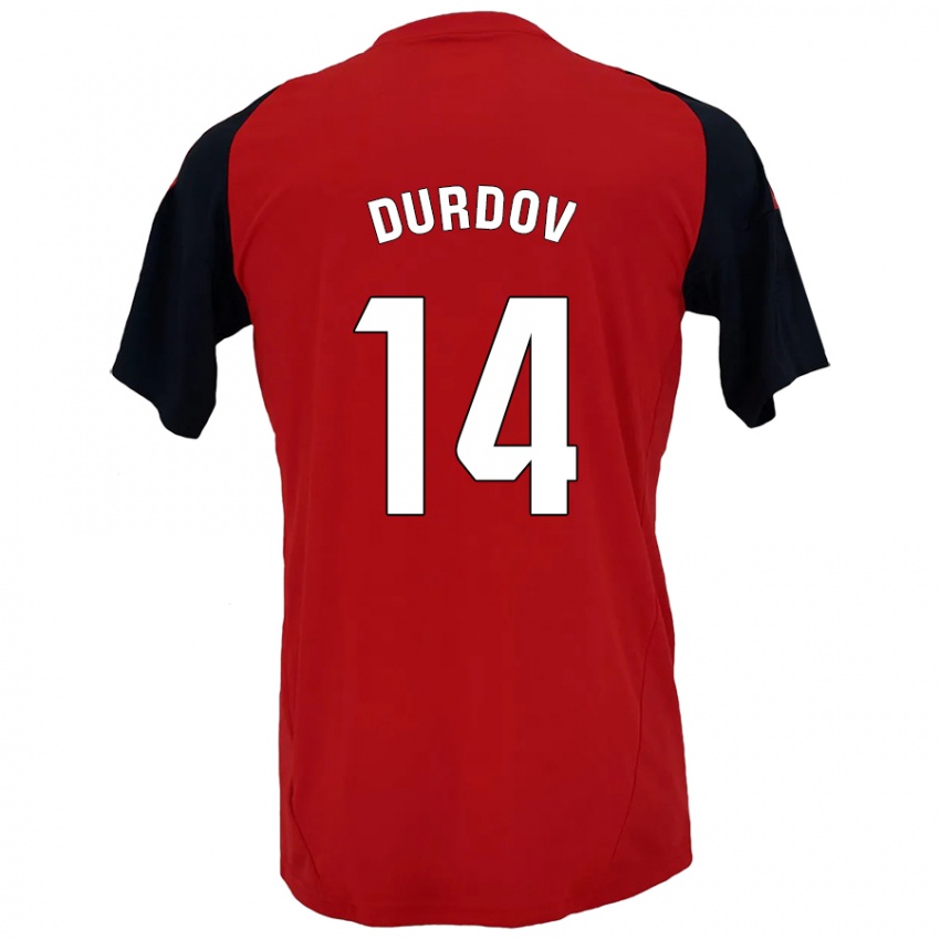 Heren Ivan Durdov #14 Rood Zwart Thuisshirt Thuistenue 2024/25 T-Shirt België