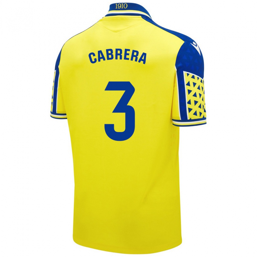 Homme Maillot Julio Cabrera #3 Jaune Bleu Tenues Domicile 2024/25 T-Shirt Belgique