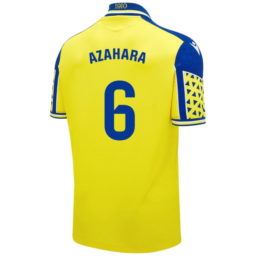 Homme Maillot Azahara #6 Jaune Bleu Tenues Domicile 2024/25 T-Shirt Belgique