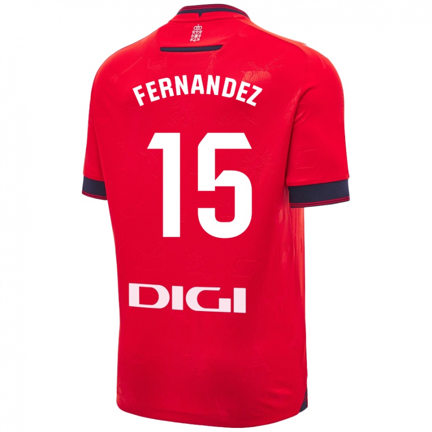 Homme Maillot Leyre Fernández Sánchez #15 Rouge Blanc Tenues Domicile 2024/25 T-Shirt Belgique