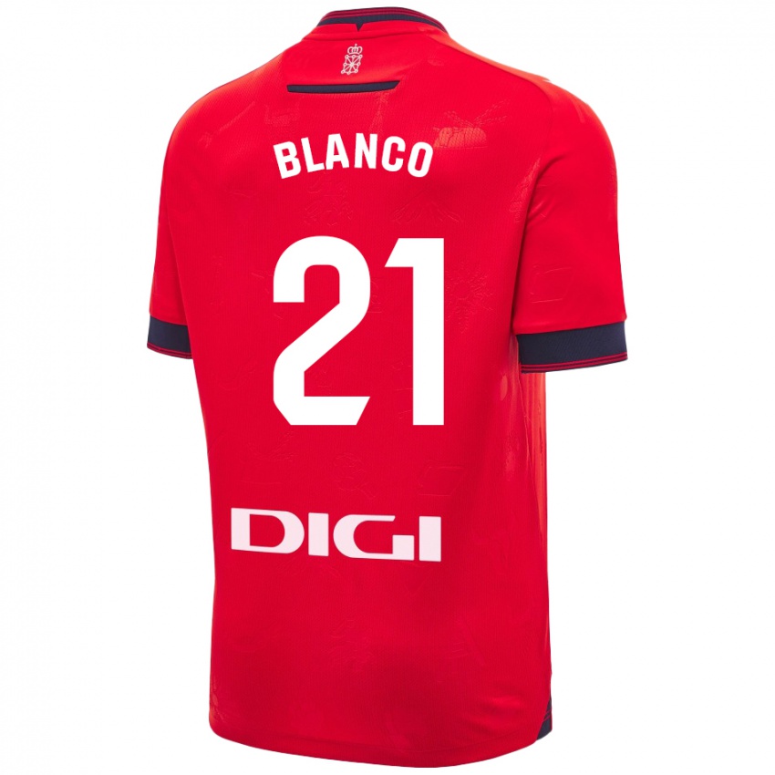 Homme Maillot Alexia Blanco Llacuno #21 Rouge Blanc Tenues Domicile 2024/25 T-Shirt Belgique