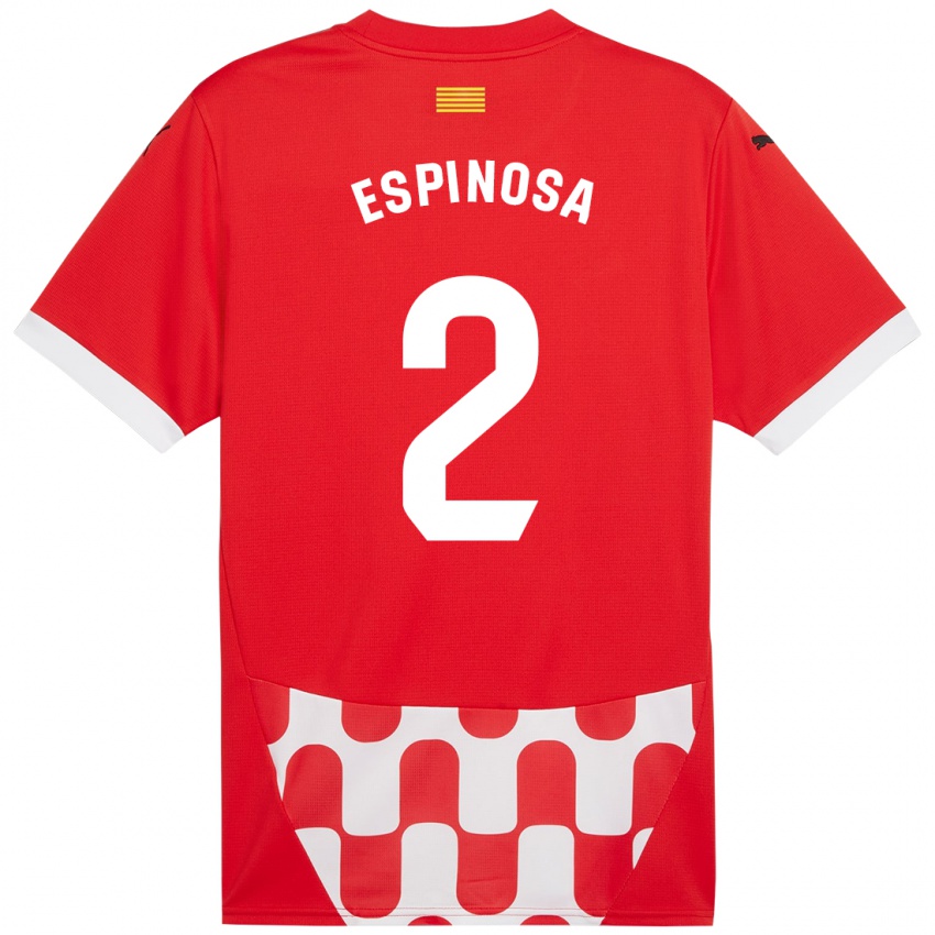 Heren Bernardo Espinosa #2 Rood Wit Thuisshirt Thuistenue 2024/25 T-Shirt België