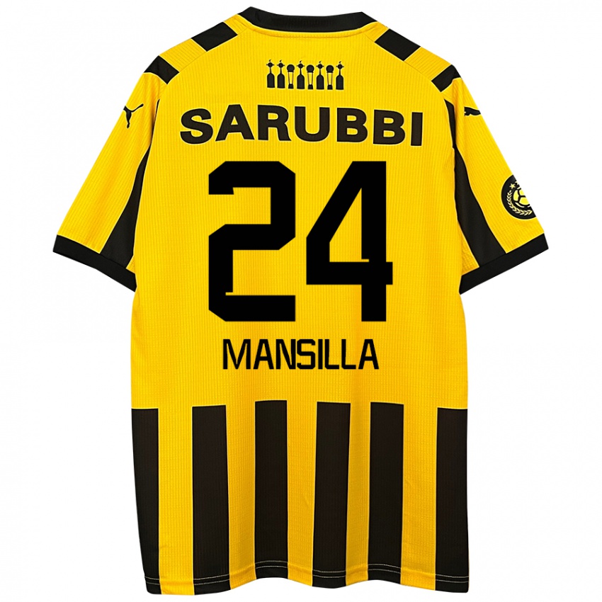 Heren Brian Mansilla #24 Geel Zwart Thuisshirt Thuistenue 2024/25 T-Shirt België