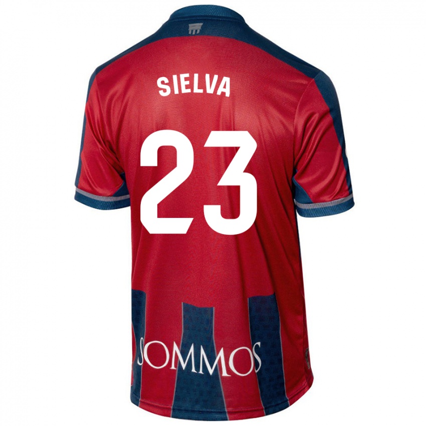 Heren Óscar Sielva #23 Rood Blauw Thuisshirt Thuistenue 2024/25 T-Shirt België