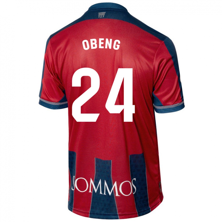 Homme Maillot Samuel Obeng #24 Rouge Bleu Tenues Domicile 2024/25 T-Shirt Belgique