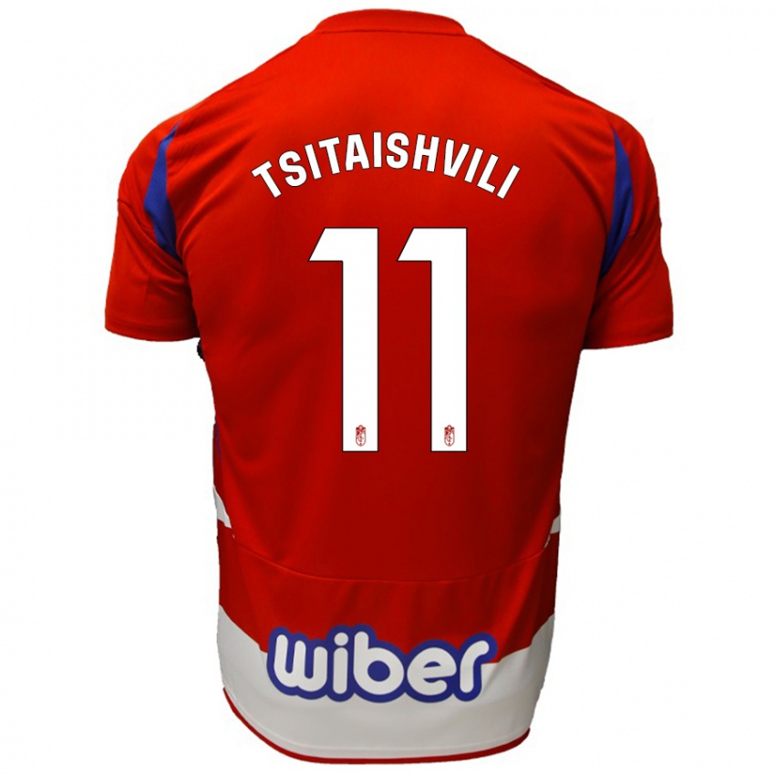 Herren Georgiy Tsitaishvili #11 Rot Weiß Blau Heimtrikot Trikot 2024/25 T-Shirt Belgien