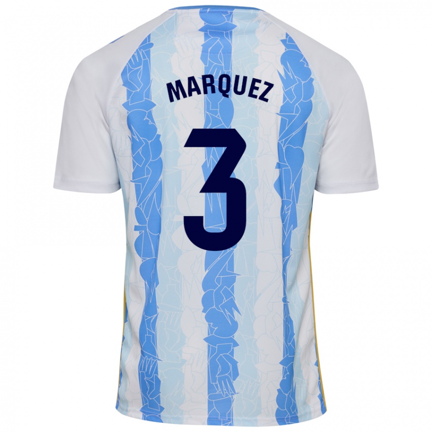 Herren David Márquez #3 Weiß Blau Heimtrikot Trikot 2024/25 T-Shirt Belgien