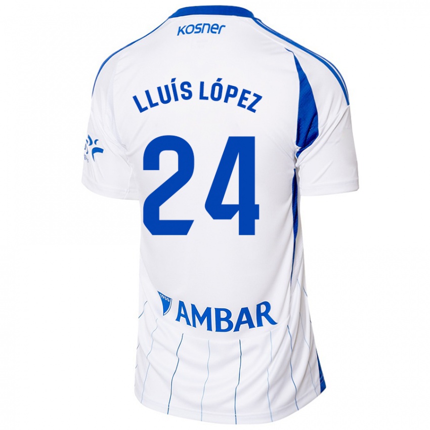 Homme Maillot Lluís López #24 Rouge Blanc Tenues Domicile 2024/25 T-Shirt Belgique