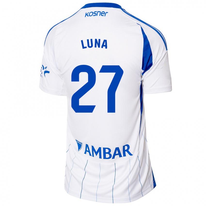 Homme Maillot Marcos Luna #27 Rouge Blanc Tenues Domicile 2024/25 T-Shirt Belgique