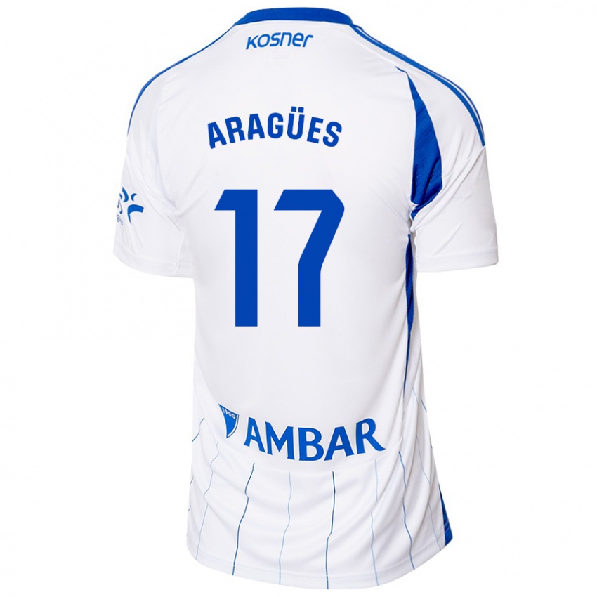 Heren Chema Aragües #17 Rood Wit Thuisshirt Thuistenue 2024/25 T-Shirt België