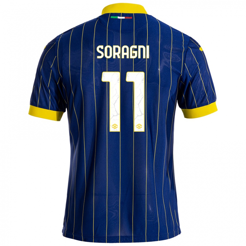 Heren Alberto Soragni #11 Blauw Geel Thuisshirt Thuistenue 2024/25 T-Shirt België